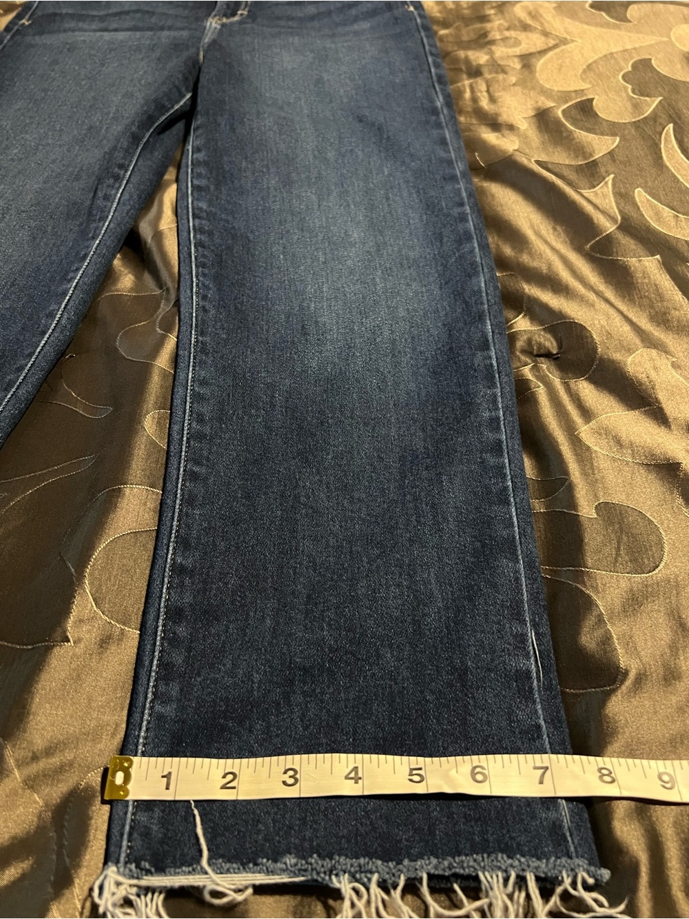 Hidden Los Angeles Straight  High Rise Dark Wash Denim Jeans Stretch Raw Hem 28 - Picture 3 of 13